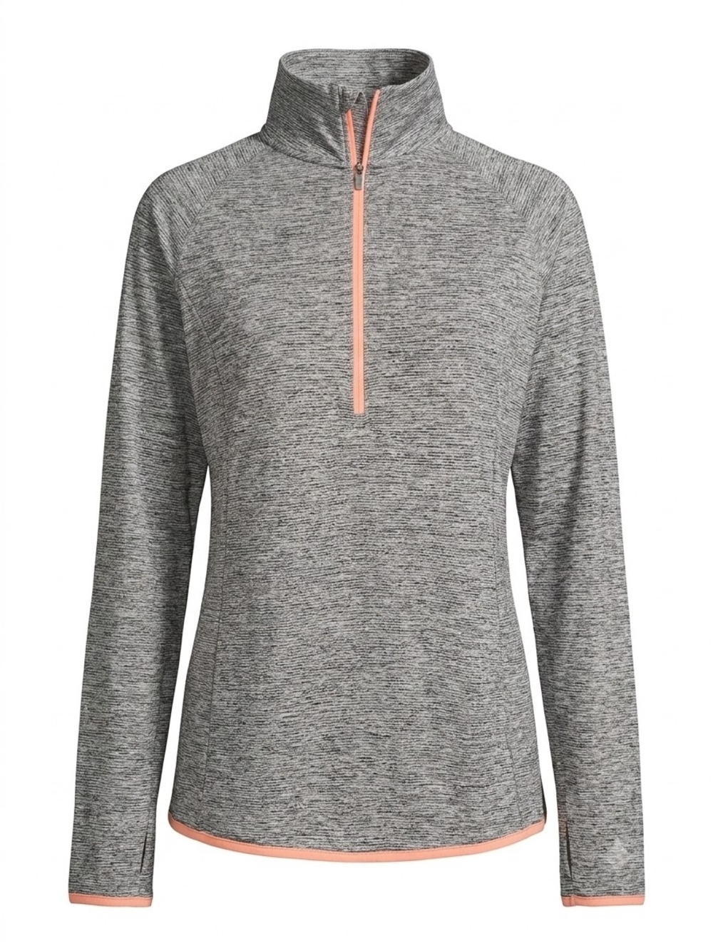 Under Armour Women's Gray Heather 1/4 Zip Pullover with Coral Accents